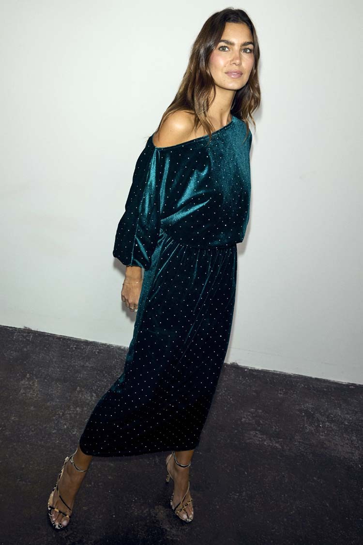 Emerald Velvet Tilly Dress view 4