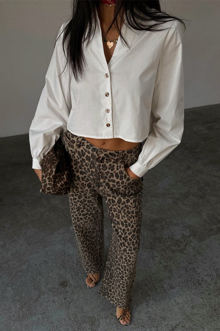 White Cropped Cotton Miley Shirt view 3