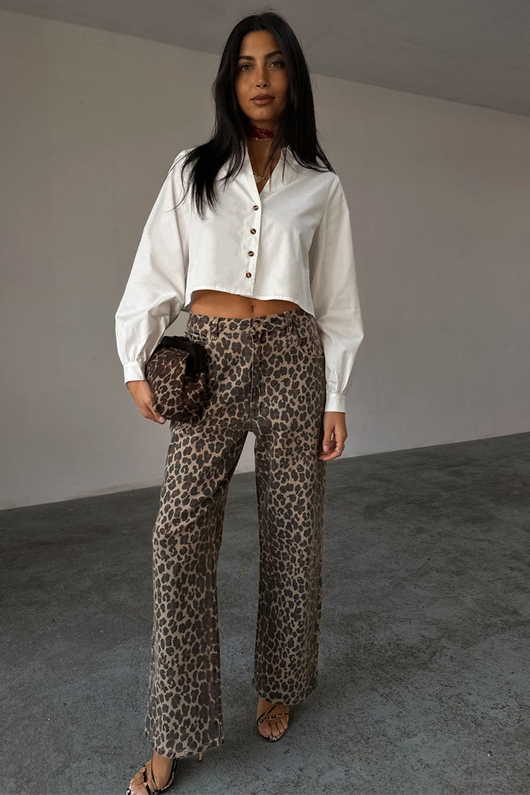 White Cropped Cotton Miley Shirt view 4