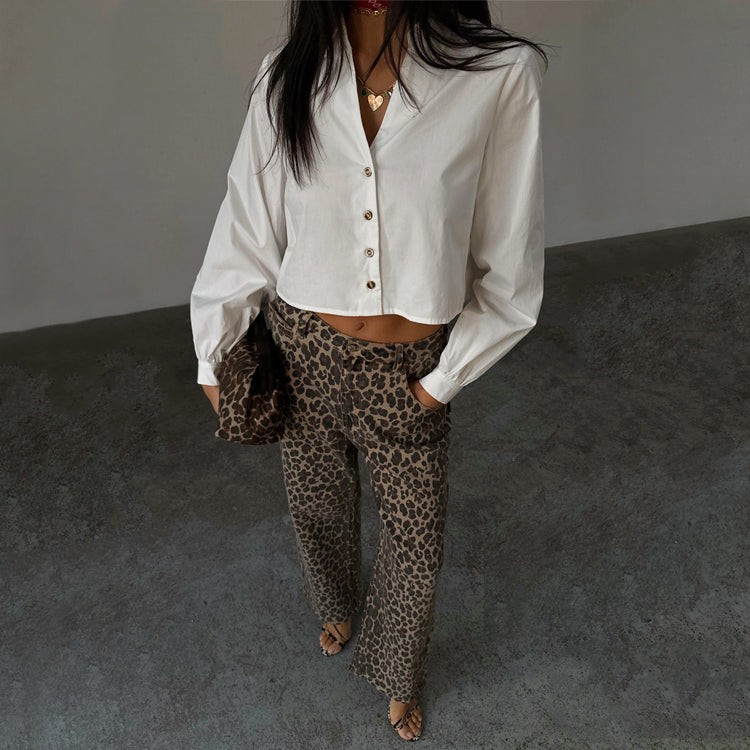 White Cropped Cotton Miley Shirt
