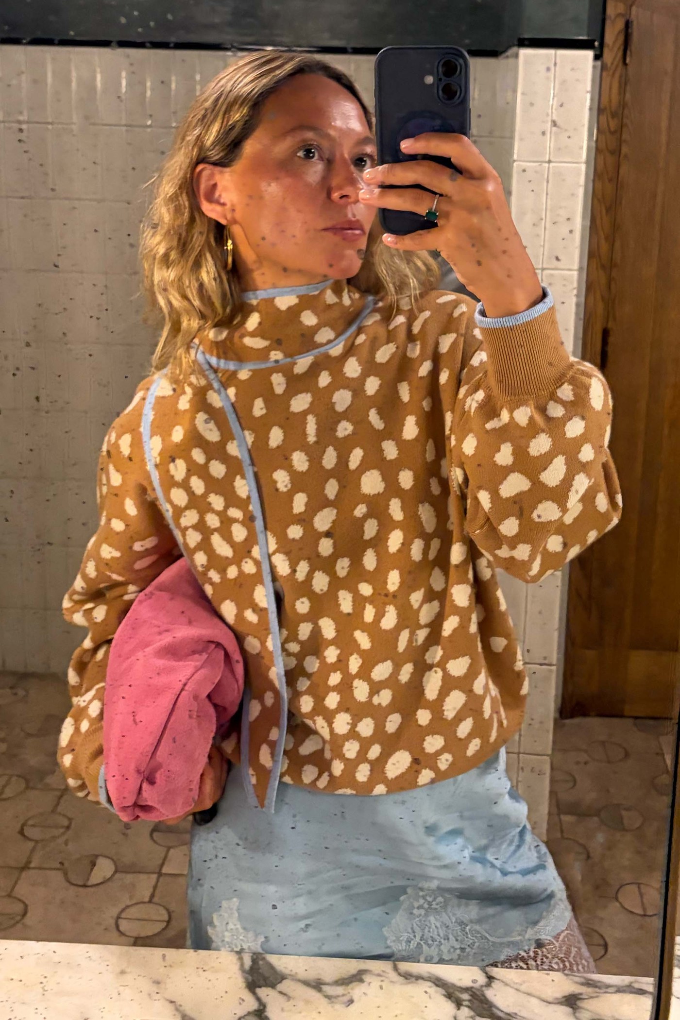 Tan Deer Scarf Jumper view 3