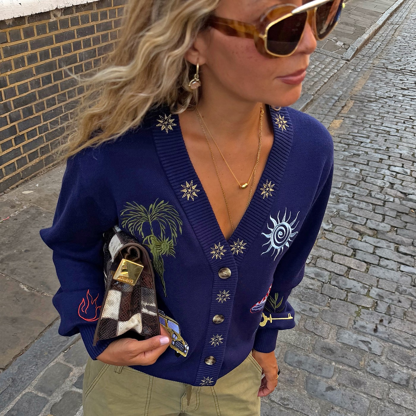 Navy Icons Cardigan