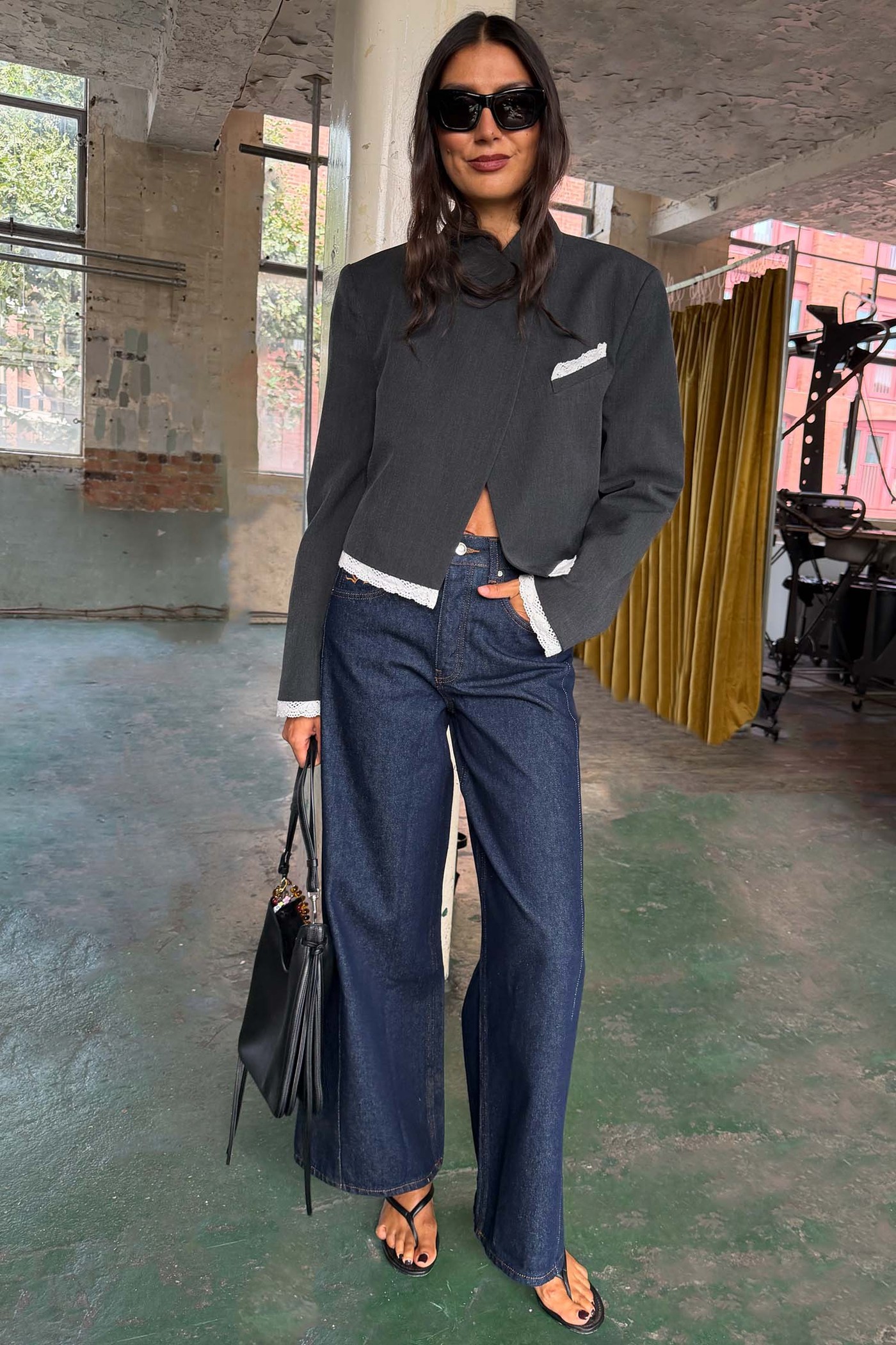 Dark Indigo Soni Wide Jeans view 4